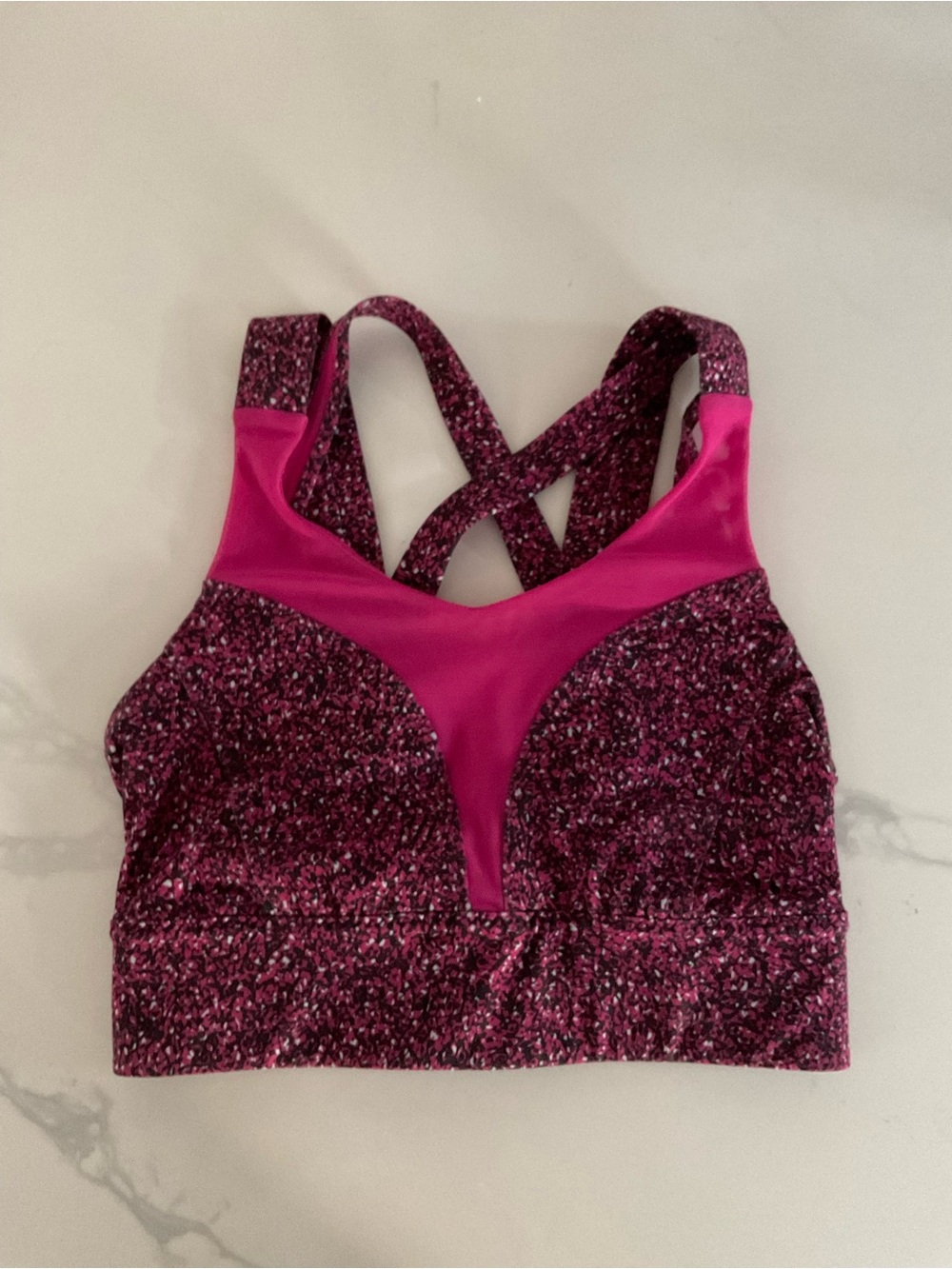 lululemon athletica Fuchsia Glitter Crisscross Sports Bra